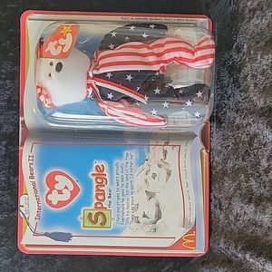 TY 2000 McDonald's Teenie Beanie International Bears II Spangle the Bear